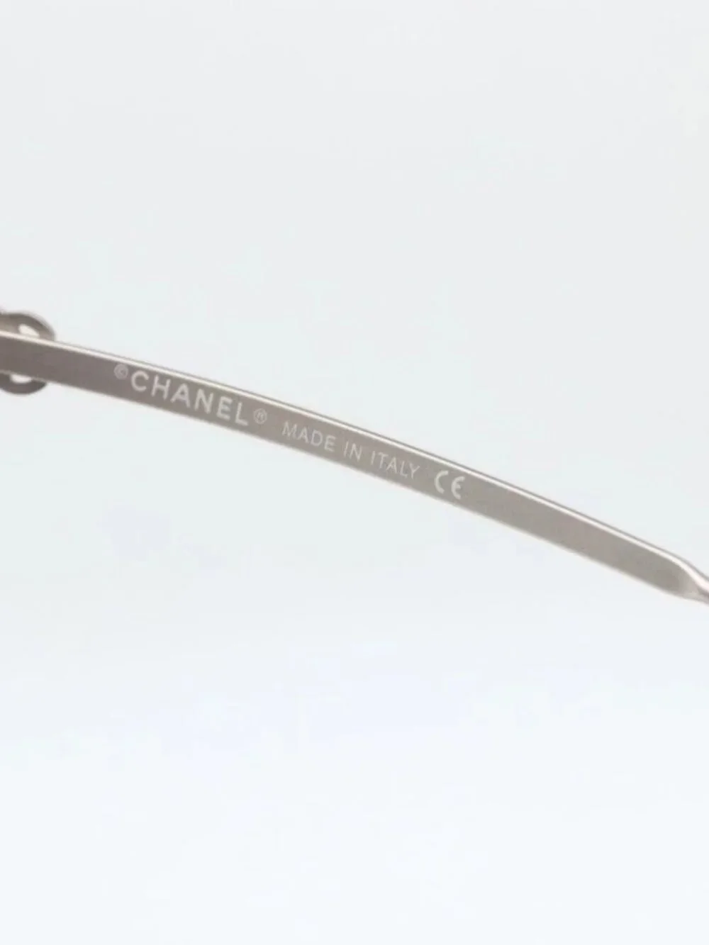 CHANEL COCO Mark Sunglasses metal Silver tone 4004 CC Auth BAZ737